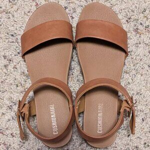 Cushionaire Terracotta Brown Platform Sandals
